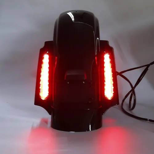 Vista 9 de TCT-MOTORPARTS Juego de fascia de extensión de guardabarros trasero con luz LED para Harley Touring modelos Road King, Road Glide, Street Glide