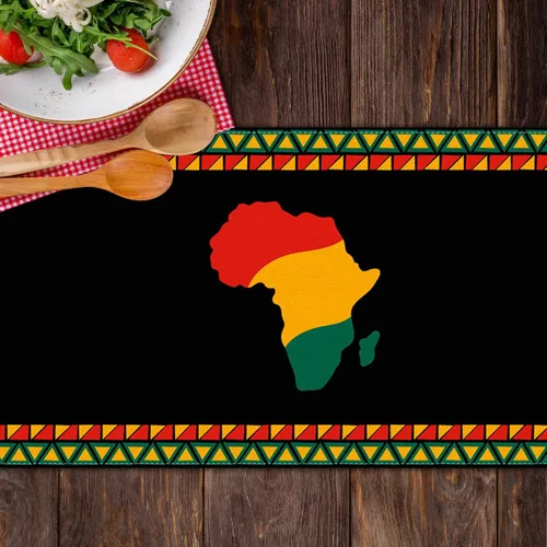 Vista 3 de Camino de mesa del mes de la historia negra, festival del patrimonio afroamericano de apoyo, igualdad, celebración social, vacaciones, comedor