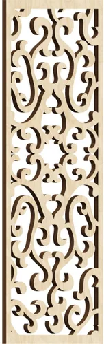 Vista 91 de 9 3/8 pulgadas de ancho x 24 3/8 pulgadas de alto x 1/4 de alto Smithfield paneles de pared de madera con calado, abedul