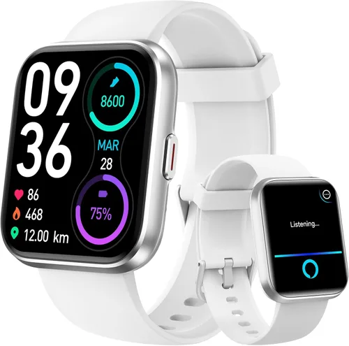 Vista 11 de Reloj inteligente aeac para hombres y mujeres, con Alexa incorporada y llamada Bluetooth estable, con monitor de frecuencia cardíaca/SpO2/sueño, 100