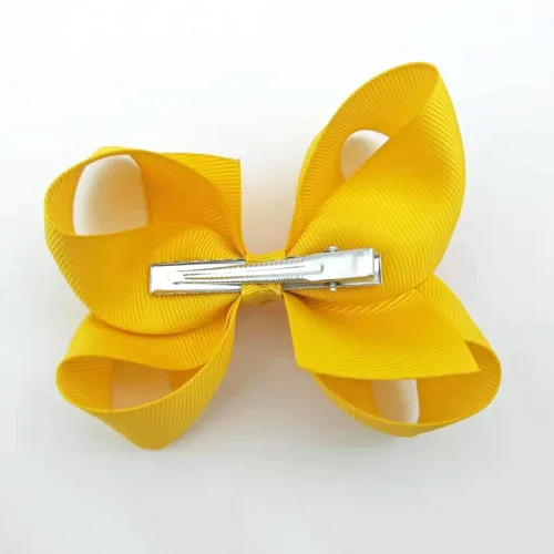 Vista 6 de Moños negros para niñas, 6 piezas de moños de cinta de grogrén hechos a mano con pinzas de cocodrilo, accesorios para el cabello para niñas
