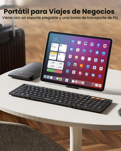Vista 4 de ProtoArc XK01 Plus Teclado plegable retroiluminado, 105 teclas de tamaño Negro