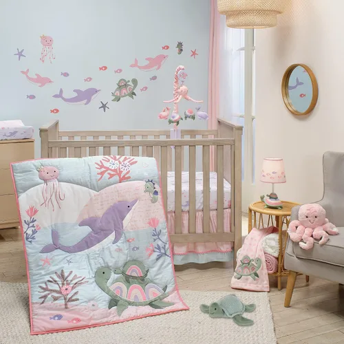 Vista 8 de Lambs & Ivy Sea Dreams Dolphin/Turtle Musical Baby Cuna Móvil Chupete Juguete