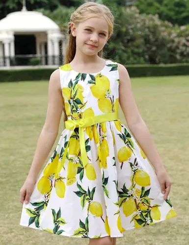 Vista 83 de Vestido de verano para niña, de algodón, con diseño floral