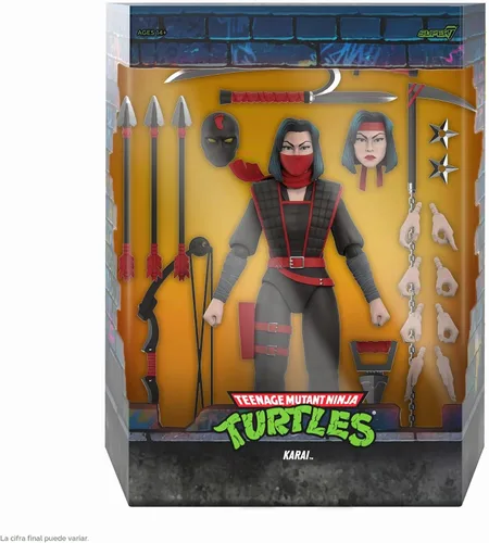 Vista 2 de Super7 ULTIMATES! Teenage Mutant Ninja Turtles Karai - Figura de acción TMNT de 7 pulgadas con accesorios, coleccionables clásicos de dibujos
