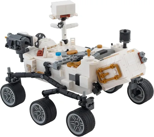 Vista 3 de Kit de Construcción de Rover de Marte de la NASA de Brick Loot – Modelo de Exploración Espacial Compatible con Lego de 603 Piezas con Helicóptero