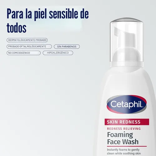 Vista 6 de Cetaphil Jabón facial espumoso que alivia el enrojecimiento para pieles sensibles, 8 onzas líquidas, limpia y calma suavemente la piel sensible sin