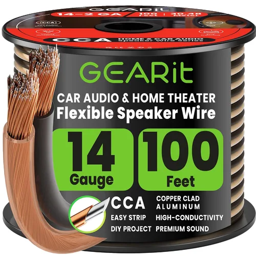 Vista 22 de GEARit - Cable de altavoz de calibre 14 de 20 pies, cable de altavoz 14/2 Negro