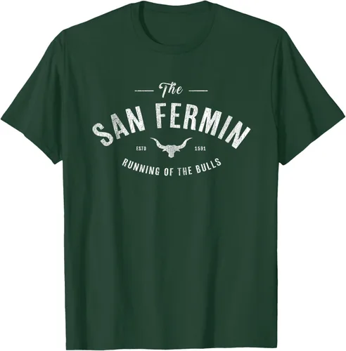 Vista 23 de The Running of the Bulls" - Pamplona Gift - Camiseta San Fermin, Rojo, S Asfalto