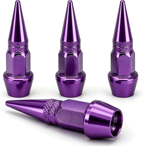 Vista 41 de 4 piezas de tapas de válvula de neumático con estilo púas, cubiertas de válvula de neumático universales de aleación de aluminio a prueba de polvo