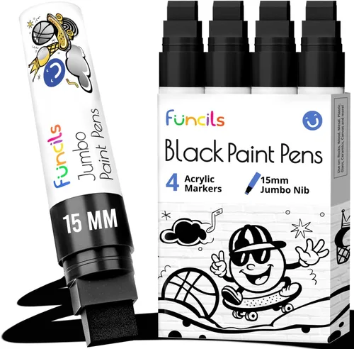 Vista 13 de Marcadores de pintura a base de aceite jumbo de 0.591 in (paquete de 10) - Bolígrafos de pintura al óleo para metal, tela, vidrio, rocas, neumáticos