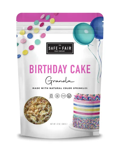 Vista 17 de Safe + Fair All American Granola – Snack sin gluten y vegano – Avena integral con fresas reales, arándanos y arándanos rojos – Sin OMG, kosher, sin