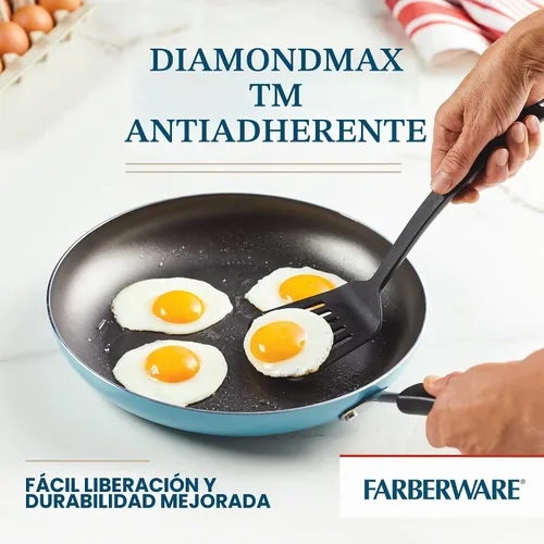 Vista 4 de Sartén Farberware Cookstart DiamondMax antiadherente para freír/sartén, apta para lavavajillas, de 30,5 cm - Aqua