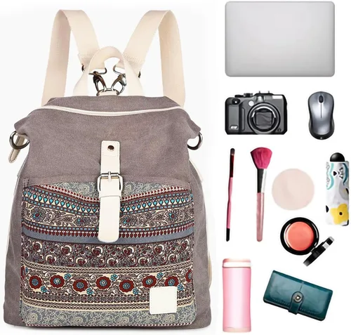 Vista 4 de Mochila casual y moderna para mujeres, ligera, con correas para los hombros, ideal como bolsa de viaje o mochila para el uso diario