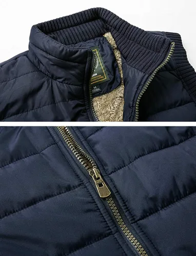 Vista 4 de Vcansion - Chaleco de felpa para hombre casual acolchado de cuello alto
