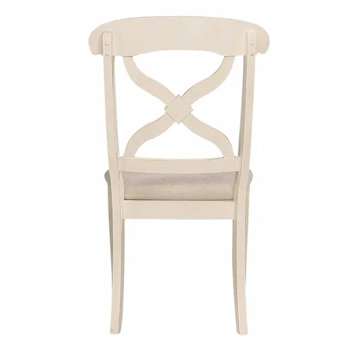 Vista 5 de Sunset Trading Andrews Silla de comedor, acabado blanco antiguo