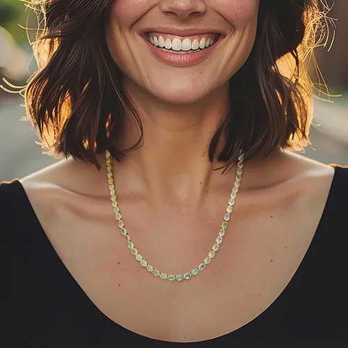 Vista 2 de Ross-Simons Gemstone Tennis Necklace in Sterling Silver