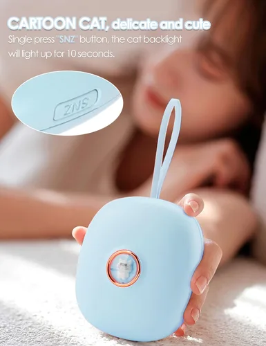 Vista 3 de Dpofirs Reloj despertador para sordos, efecto de vibración, pantalla LED, reloj despertador digital, baterías incluidas, dibujos animados, dos