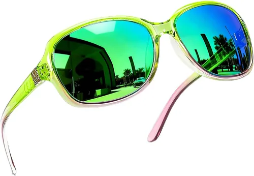 Vista 30 de SIPHEW - Gafas de sol polarizadas para mujer, gafas de sol cuadradas clásicas para mujer con protección UV Gafas de sol polarizadas negras A01