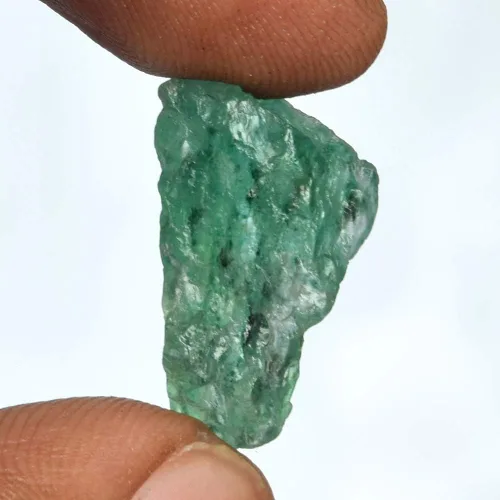 Vista 2 de GEMHUB Natural Rough Green Emerald Loose Gemstone Certified Raw Uncut Emerald Stone for Collection Jewelry Making and Lapidary Use