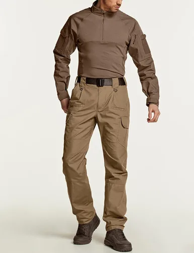 Vista 4 de CQR Pantalones tácticos tipo cargo, para hombre, tejido Ripstop, resistentes al agua, ligeros, para uso diario, para el trabajo, senderismo