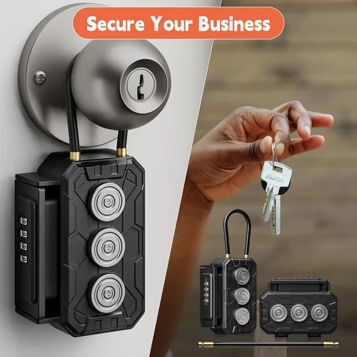 Vista 3 de Caja de Seguridad Magnética para Llaves, Porta Llaves Magnético Bajo el Coche, Gabinetes Magnéticos para Llaves, Porta Llaves Magnético, Ocultador