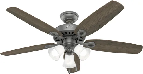 Vista 13 de Hunter Fan Company 52106 Hunter Builder - Ventilador de techo para interiores con luz LED y control de cadena de tracción, 42 pulgadas, acabado