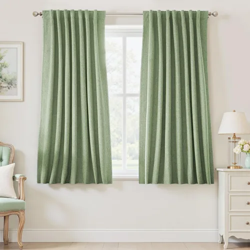 Vista 83 de UHITECH Short Blackout Curtains for Bedroom 24 Inch Long 2 Panels, Beige