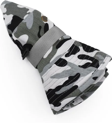Vista 5 de Sombrero de protección solar de ala ancha para exteriores clásico estilo militar de combate de EE UU gorra de sol para pesca caza campamento
