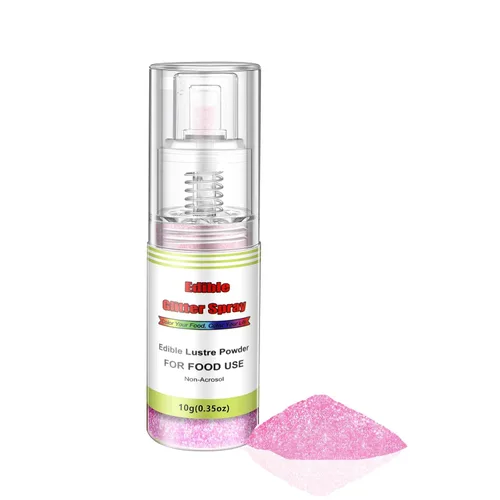 Vista 7 de Pulverizador comestible de purpurina (negro), polvo lustre para colorear alimentos sin aerosol, bomba de empuje de polvo espumoso de grado