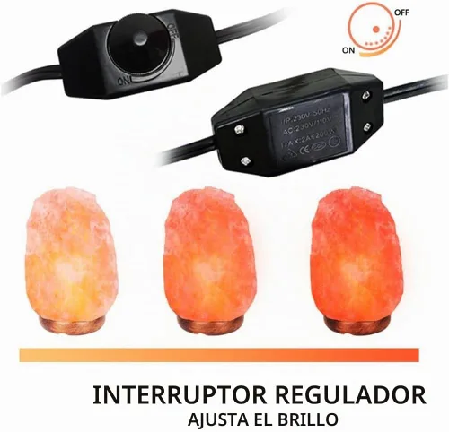 Vista 4 de Himalayan Salt Lamp Cord Replacement with Dimmer Switch, 5 Feet Cords with Base Assembly and 6 E12 Halogen Bulbs