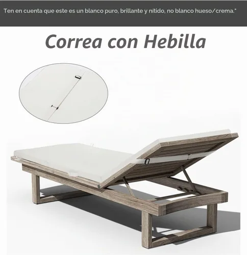 Vista 6 de Paquete de 2 cojines para sillas de salón de 77 x 24 pulgadas Blanco crema