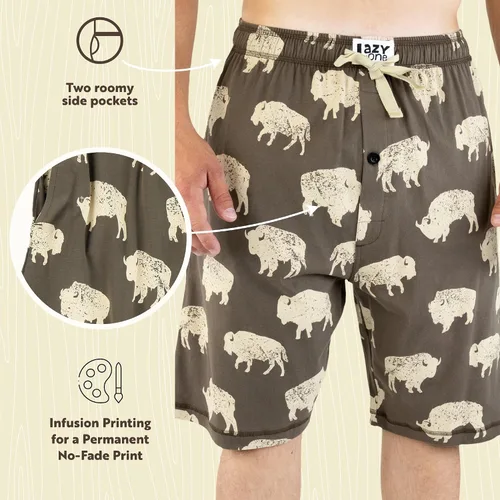 Vista 77 de Lazy One - Pantalones cortos de pijama para hombre, ropa de dormir
