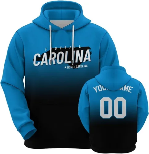 Vista 23 de Custom Football City Map Gradient Hoodies-Personalized Name Number Hooded Sweatshirts Football Fans Gifts for Men,Women,Youth