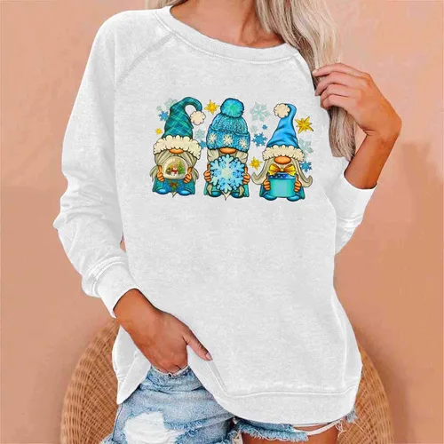 Vista 2 de Ugly Christmas Sweatshirt for Women Funny Xmas Printed Blouse Long Sleeve Crewneck Shirt Casual Holiday Tops