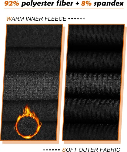 Vista 4 de URATOT Conjunto de 3 conjuntos de ropa interior térmica para mujer, con forro polar, ropa interior térmica, capa base para mujer, invierno frío