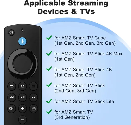 Vista 2 de Mando a distancia de repuesto compatible con Insignia Smart TV Stick Lite/Stick 4K/TV 3ª generación/TV Cube/Stick (2ª generación/3ª generación)