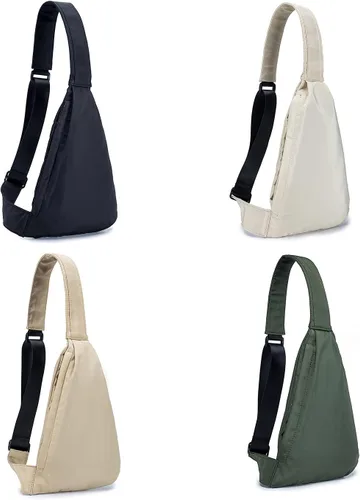 Vista 3 de Croogo Bolso casual bandolera pequeña mochila cruzada al aire libre, mochila de hombro para senderismo, bolsa de día impermeable antirrobo, bolsa