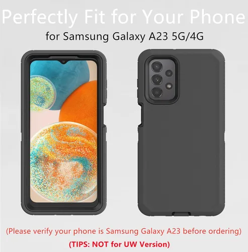 Vista 5 de Funda protectora resistente a prueba de polvo a prueba de golpes, 3 en 1 sin protector de pantalla (no para versión UW) - Negro