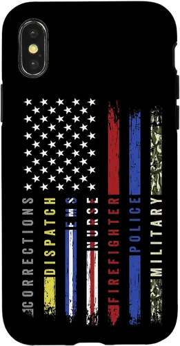 Vista 5 de First Responder Hero Flag Nurse EMS Police Fire Brigade - Carcasa militar para iPhone 17