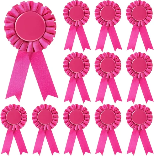 Vista 8 de Cinta de premio en blanco de 12 piezas, premio de premio de 1er lugar, medalla de roseta, cinta de participación de reconocimiento de victoria