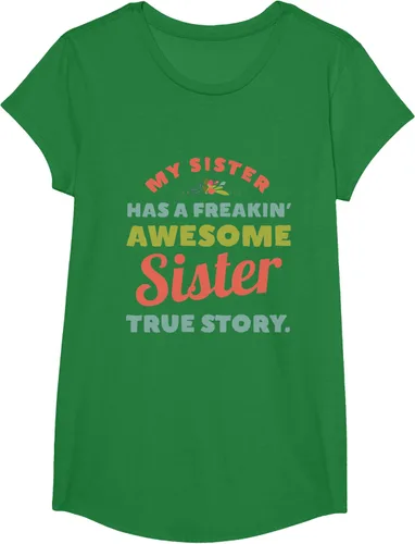 Vista 48 de Camiseta My Sister Has A Freakin Awesome Sister True Story, Negro, S