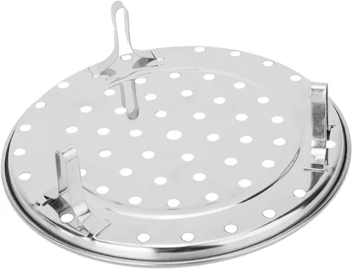 Vista 8 de Estante de vapor de acero inoxidable, bandeja de vapor gruesa para olla a presión y enlatadora, cesta de vapor redonda de 7.9 in con patas