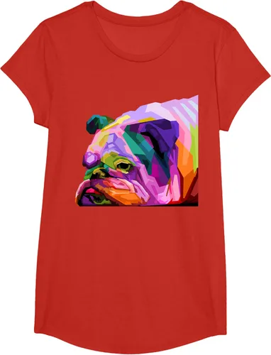 Vista 44 de Camiseta de retrato pop artístico de bulldog británico inglés para dueños de perros, Negro, S