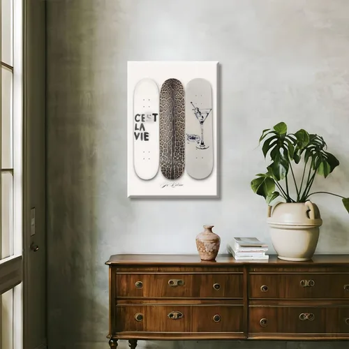 Vista 7 de Póster de Martini Sucio Niña de la Ciudad de Nueva York Arte de Pared Tendencia Leopardo Patineta Impresión en Lienzo Decoración Estética