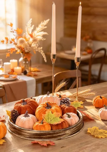 Vista 8 de DearHouse 12 calabazas artificiales, cosecha de arce, decoración de otoño, cosecha de Acción de Gracias, decoración del hogar (naranja)