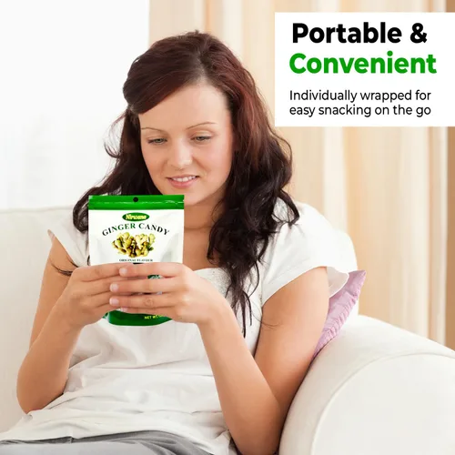 Vista 5 de Nirwana Caramelo de jengibre – Envuelto individualmente para frescura – Caramelo natural a granel para viajes y disfrute diario, 125 g/4.02 oz sabor