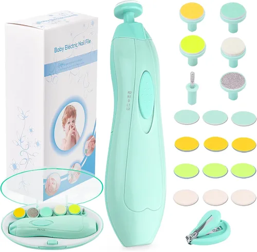 Vista 11 de Cortauñas Eléctrico para Bebés Lima de Uñas Cortauñas para Bebé, Kit de Lima Lijadora de Uñas Segura 20 en 1 para Recién Nacidos Bebés Niños