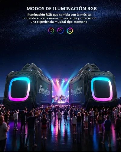 Vista 10 de Energizer Outdoor Bluetooth Speakers, 100W Peak Portable Wireless Speaker