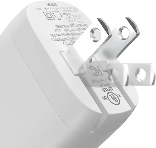 Vista 3 de Amazon Basics Cargador de pared USB-C de un puerto de 20W con Power Delivery PD para tabletas y teléfonos